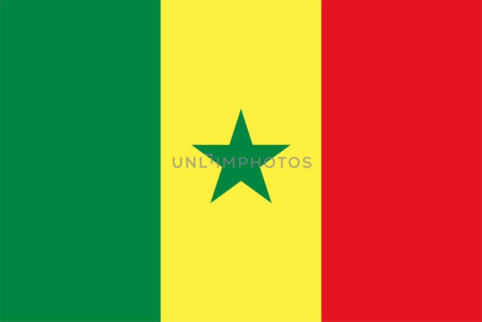 the Senegalese national flag of Senegal, Africa