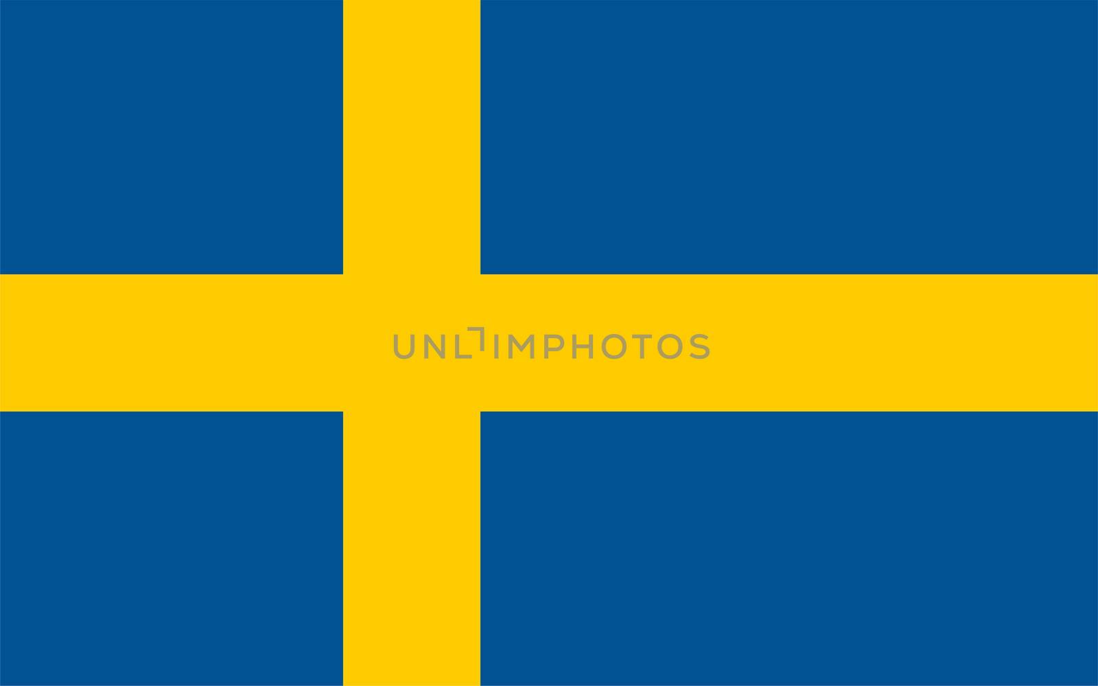 the Swedish national flag of Sweden, Europe