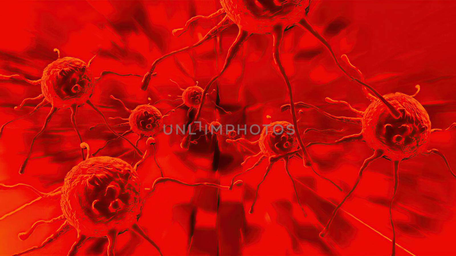 3d illustration - Damaged And Disintegrating Cancer Cell by vitanovski