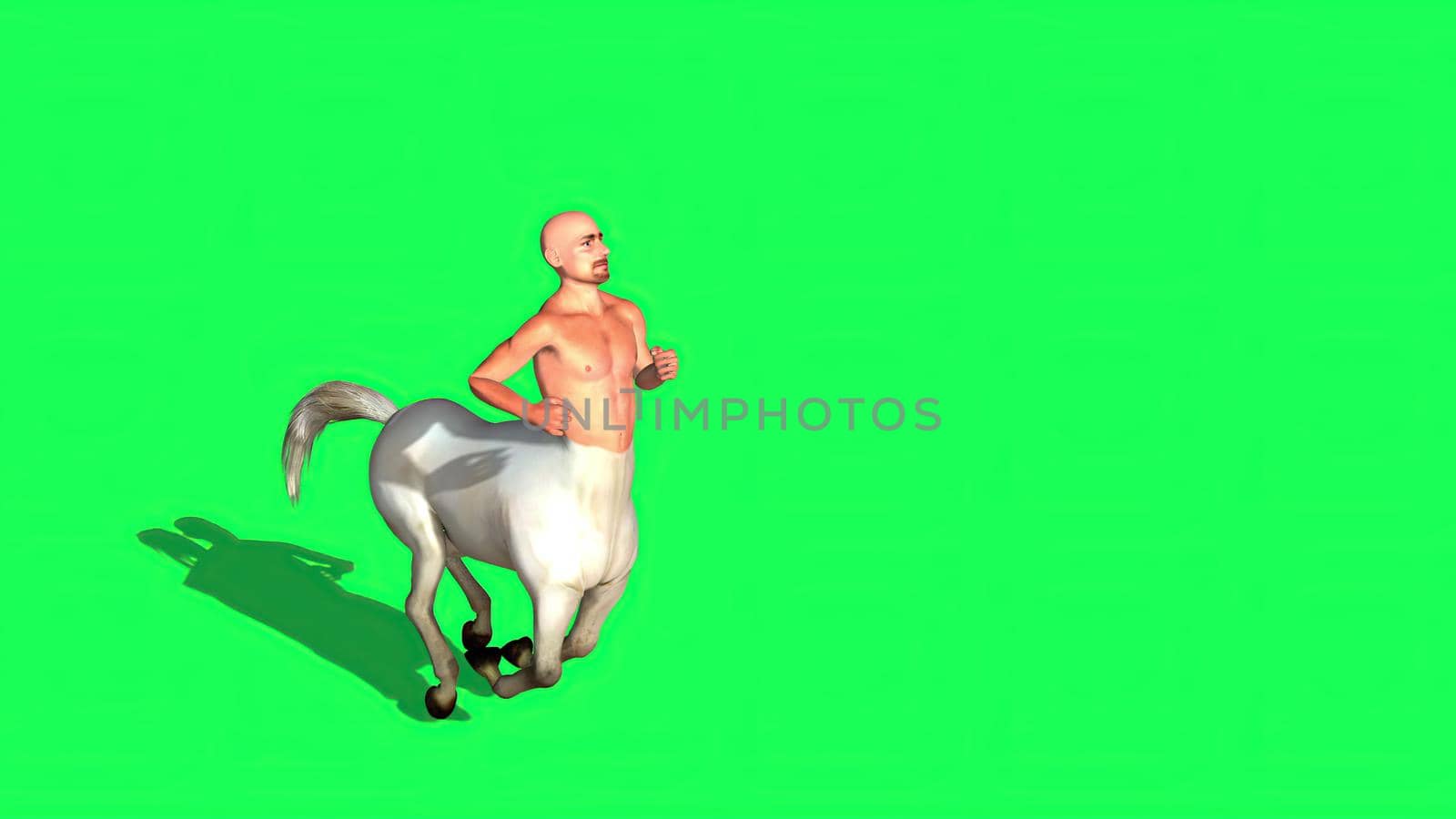 3d illustration - Male Centaur Half Horse Half Man on green screen