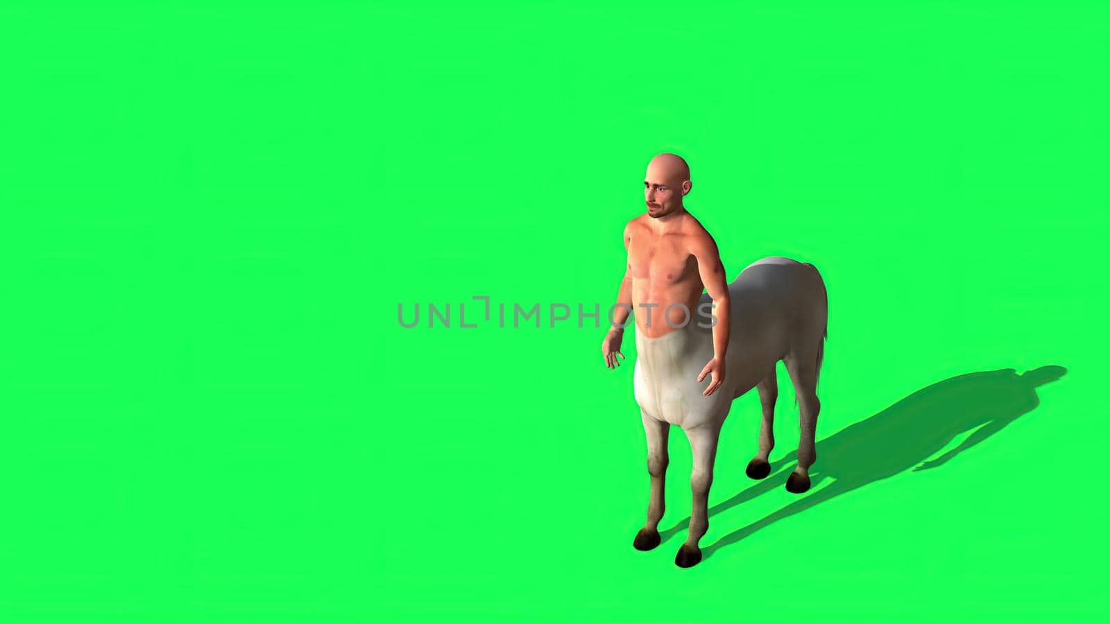 3d illustration - Male Centaur Half Horse Half Man on green screen