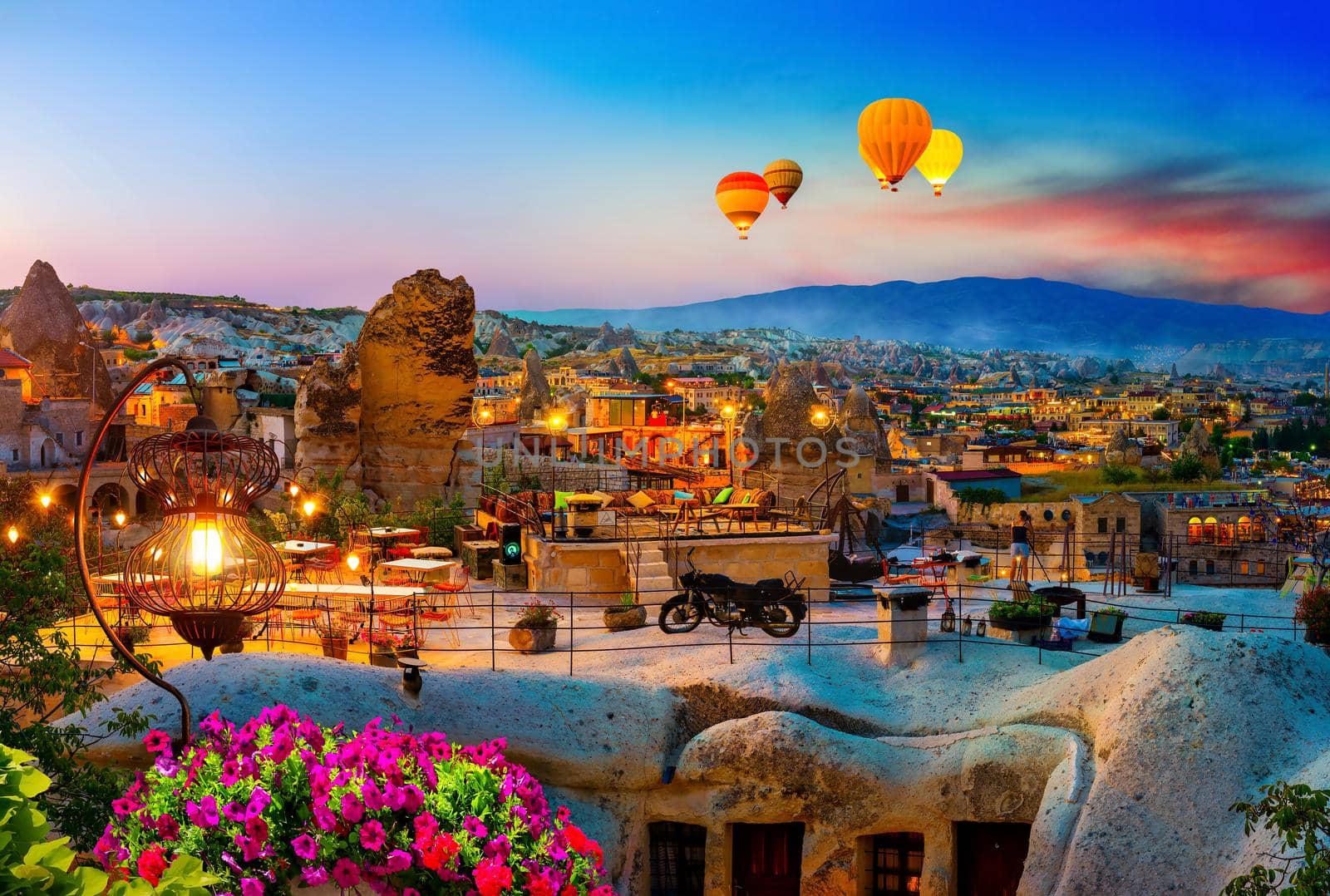 Balloons at sunrise in Turkey by Givaga