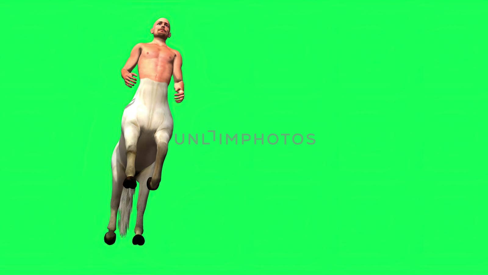 3d illustration - Male Centaur Half Horse Half Man on green screen by vitanovski