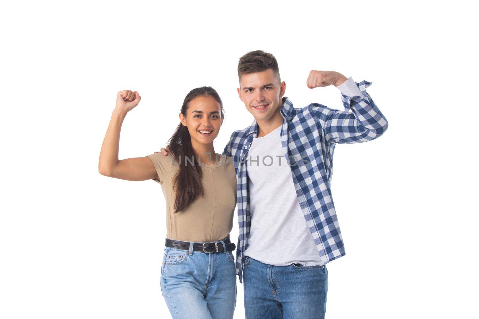 Couple flexing biceps by ALotOfPeople