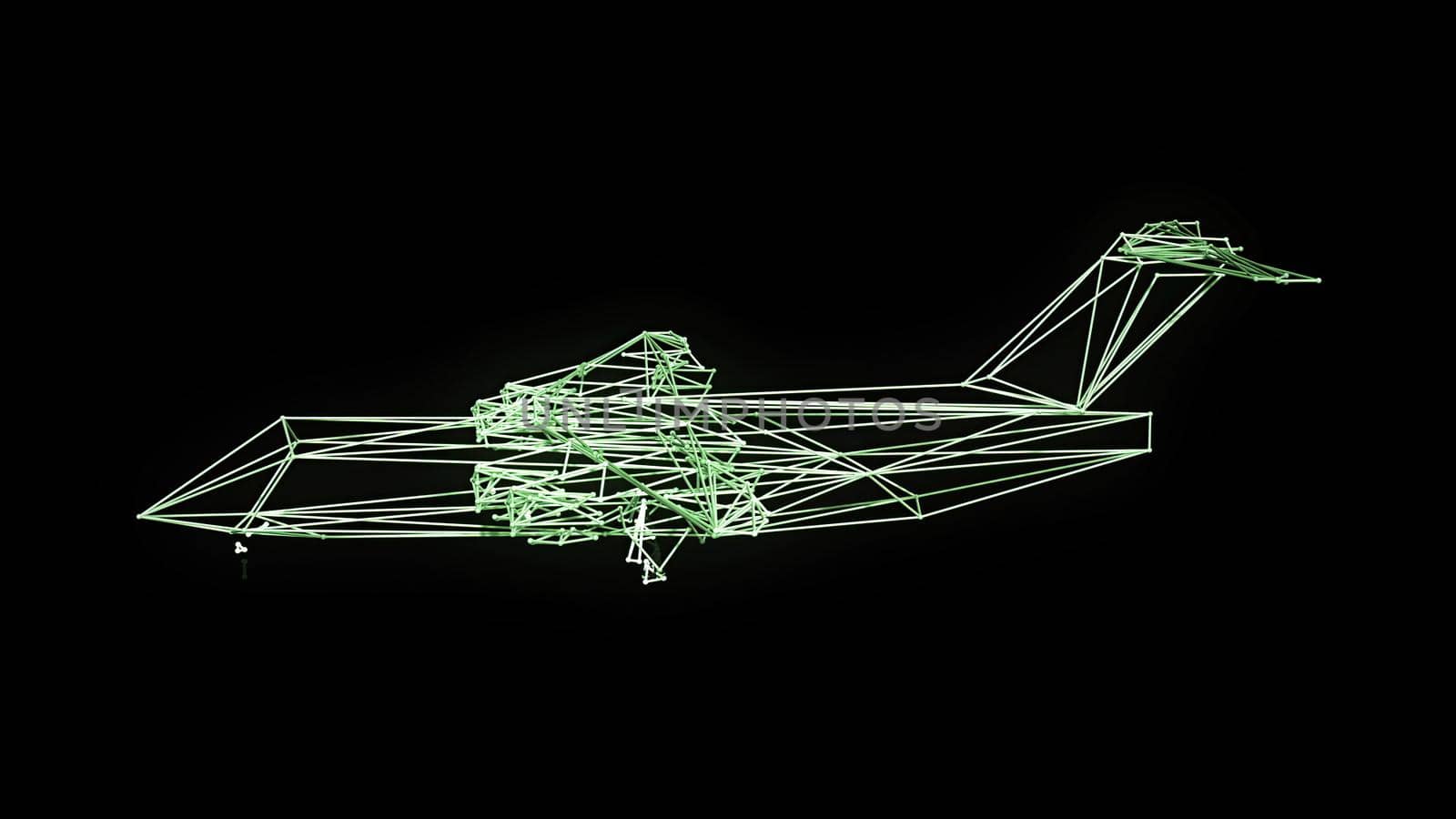 3d illustration - Technical Drawing of airplane design being drawn with great detail  by vitanovski