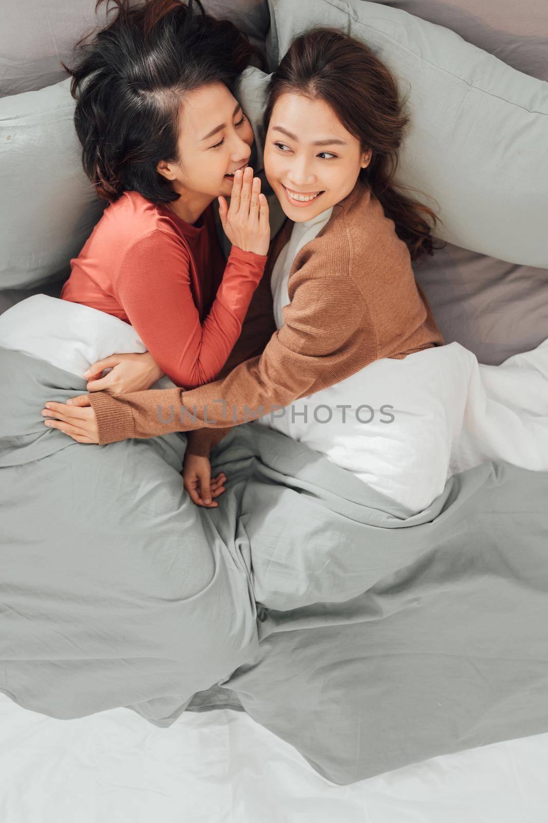 LGBT Lesbian couple love moments happiness concept by makidotvn