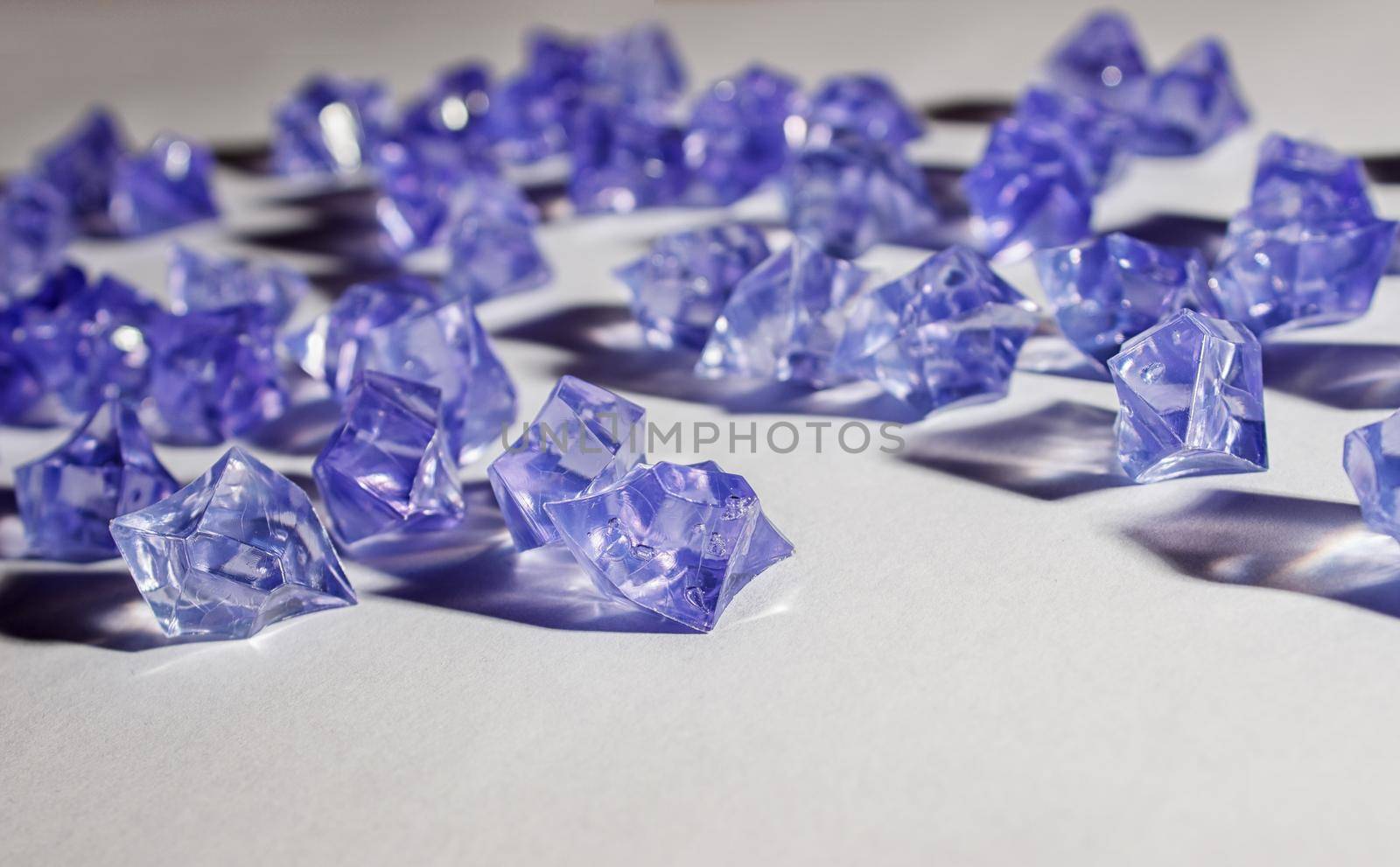 blue glass crystals on the table by raddnatt