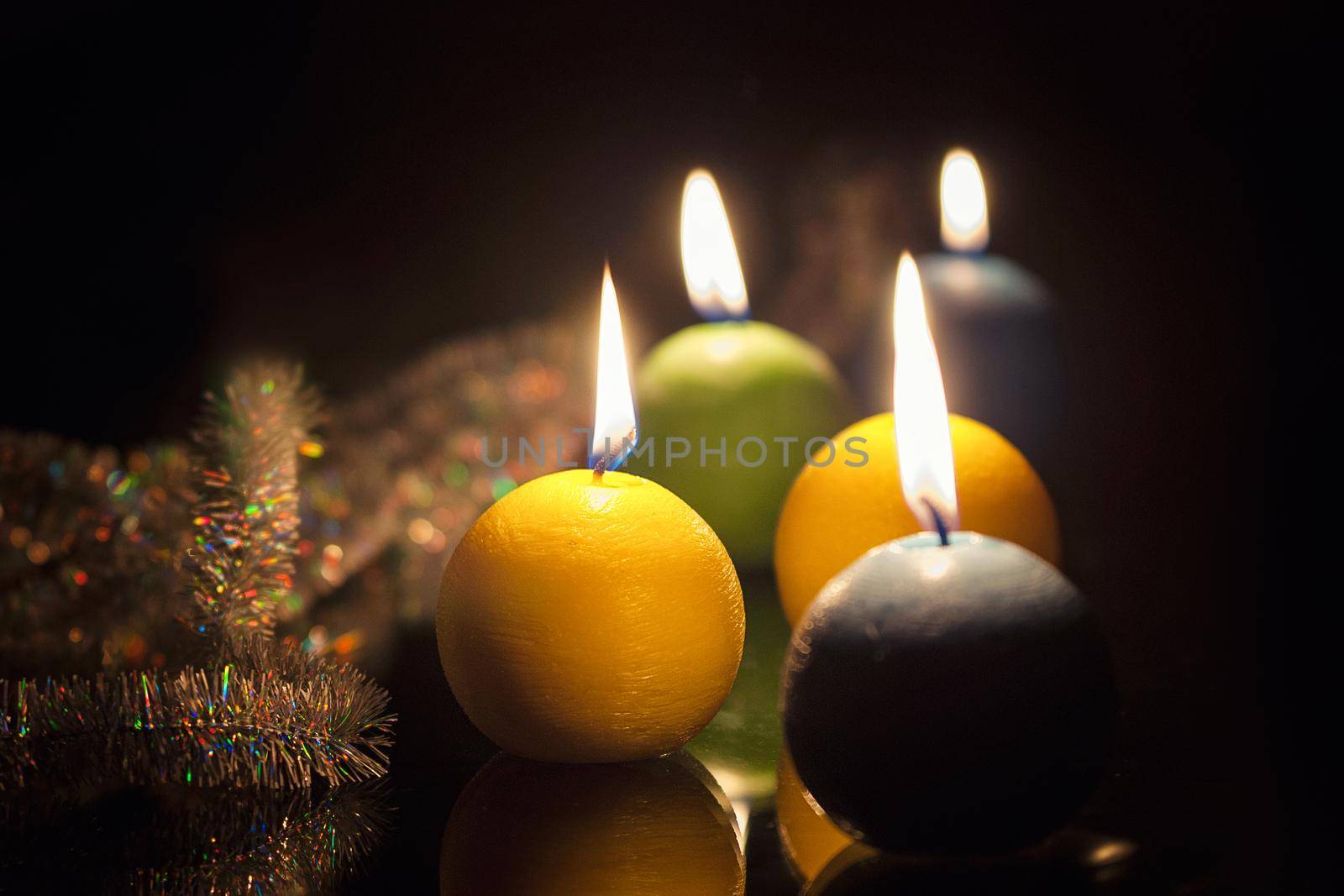 christmas candles close up by Andreua