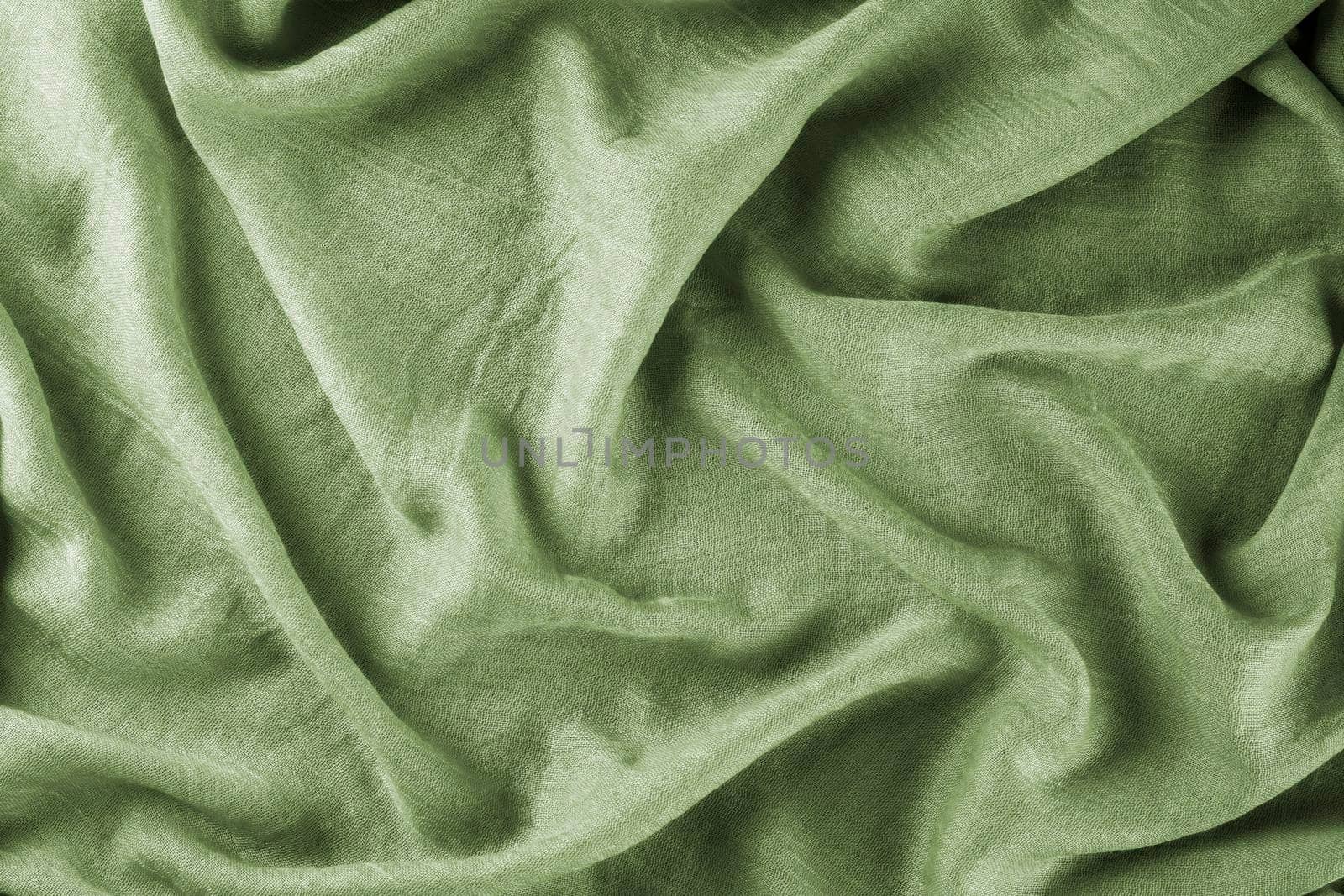Green draped lightweight fabric by OlgaGubskaya