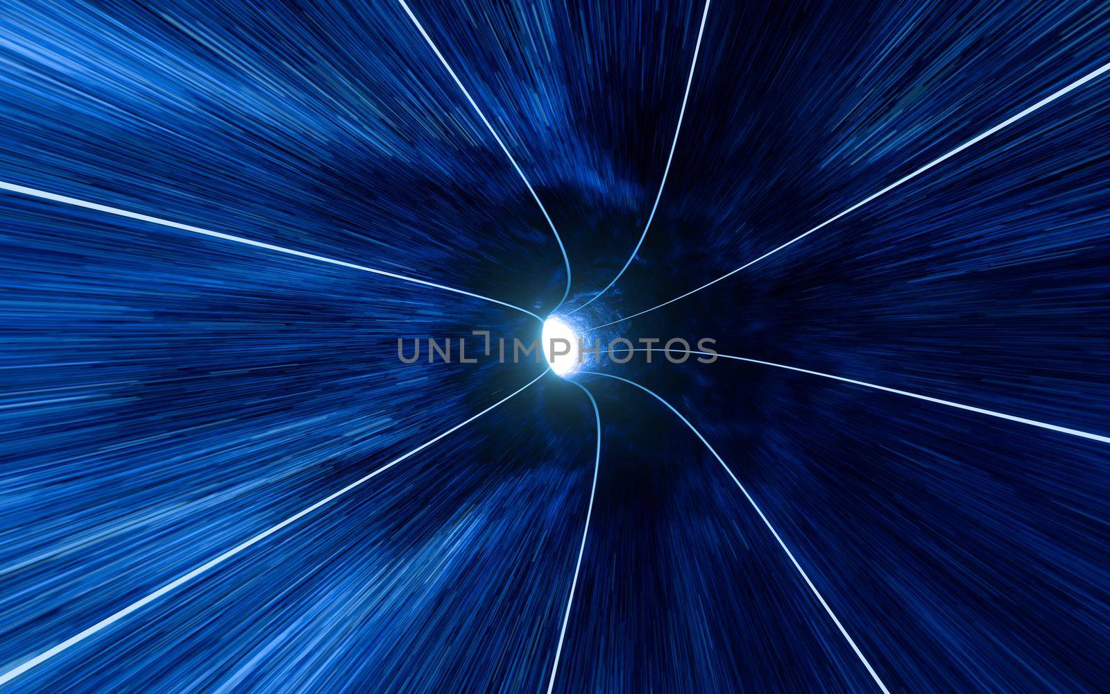 Wormholes and glowing tunnels, 3d rendering. by vinkfan