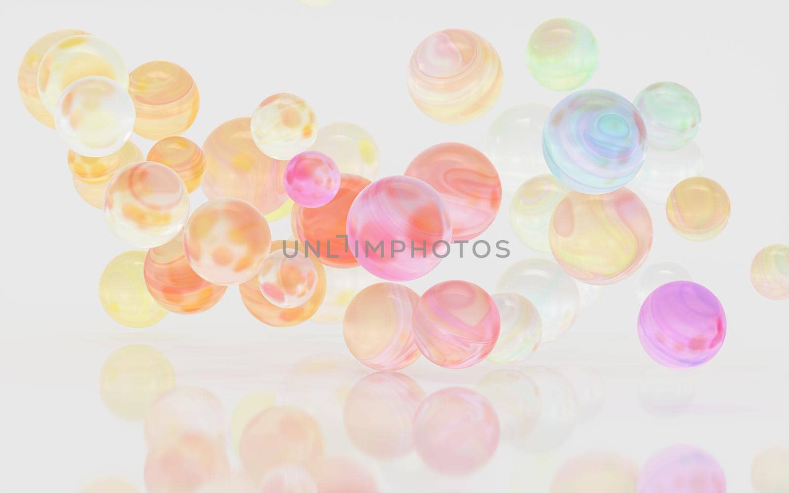 Gradient glass ball with white background, 3d rendering. by vinkfan