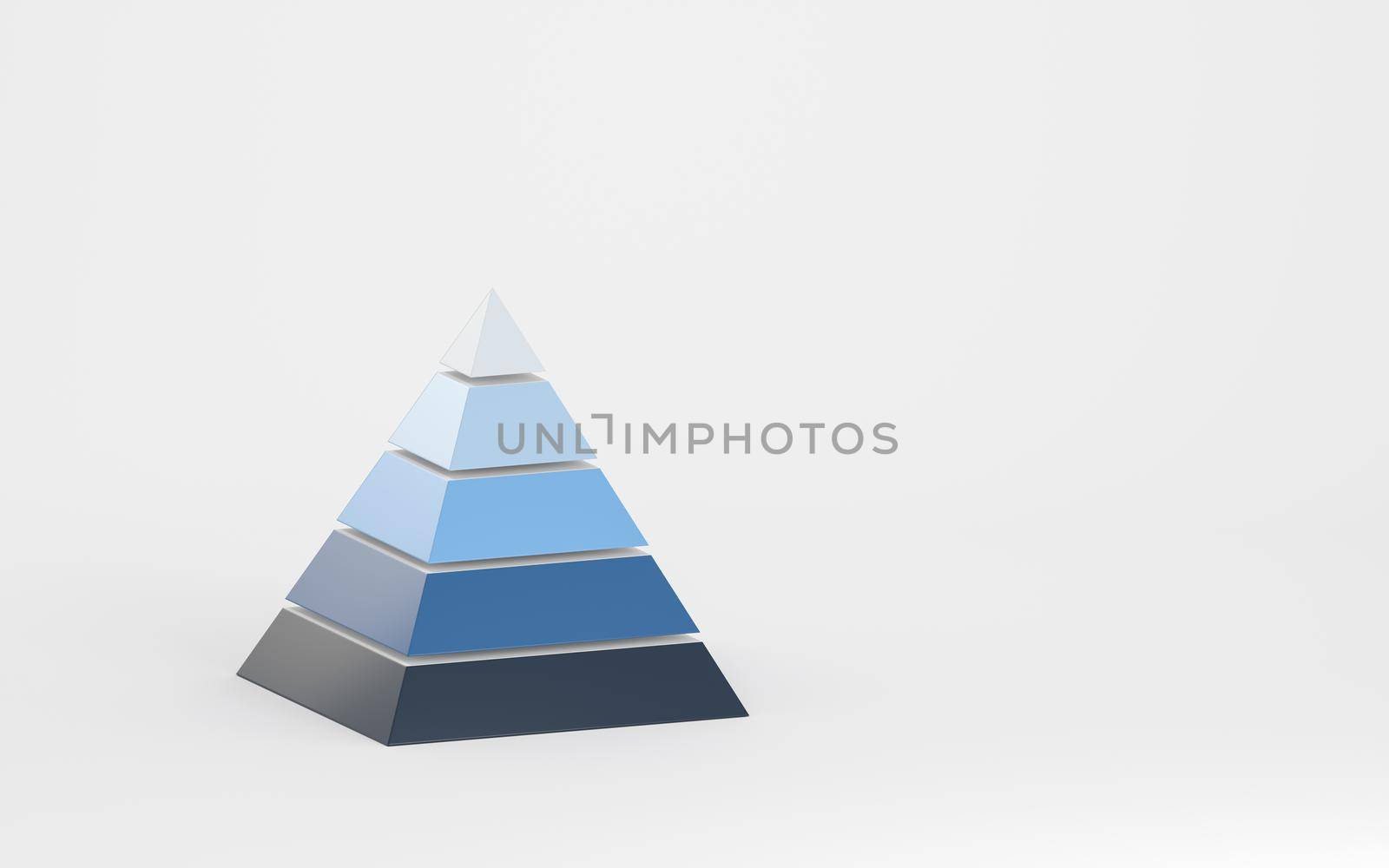 Pyramid graphics and data analysis, 3d rendering. Computer digital drawing.