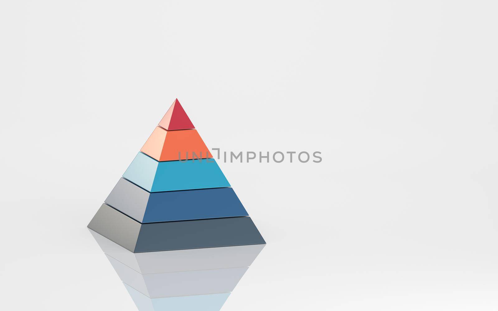 Pyramid graphics and data analysis, 3d rendering. Computer digital drawing.