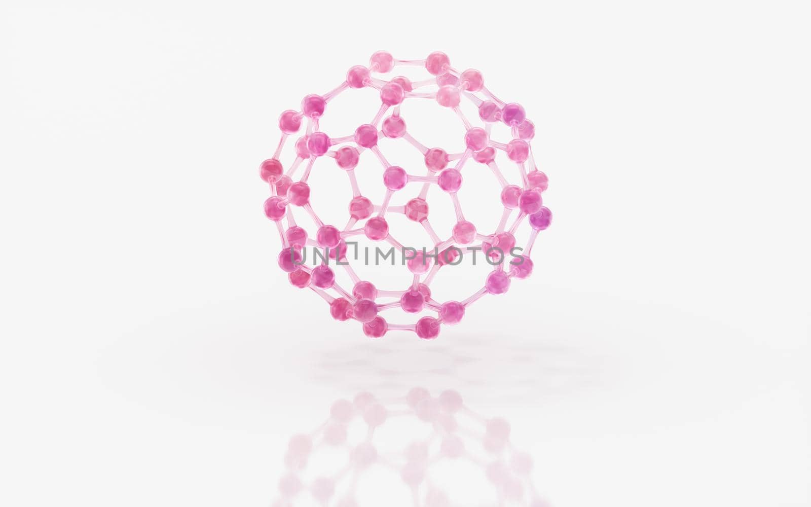 Gradient molecules with white background, 3d rendering. by vinkfan