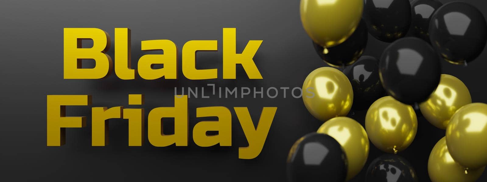 BLACK FRIDAY sign header with balloons by asolano
