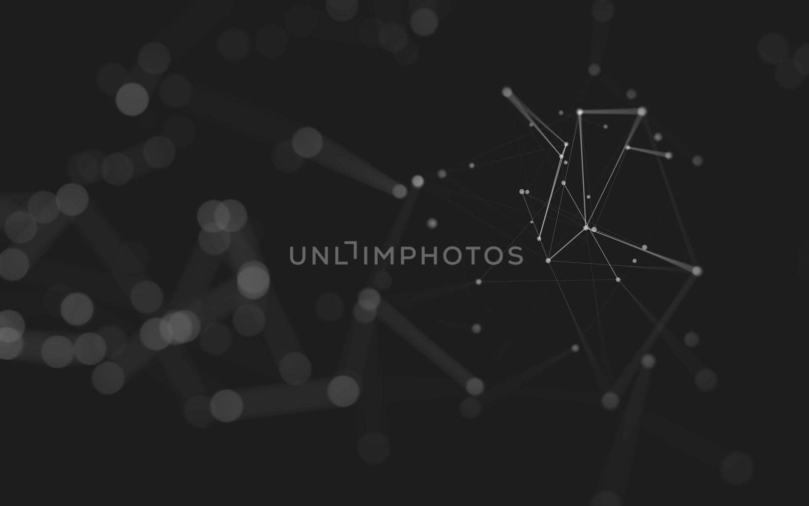 Abstract background. Molecules technology with polygonal shapes, connecting dots and lines. Connection structure. Big data visualization. 