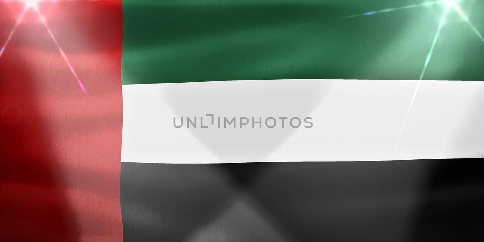 united arab emirates flag - realistic waving fabric flag