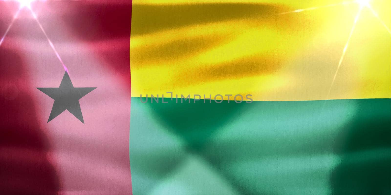 Guinea-Bissau flag - realistic waving fabric flag