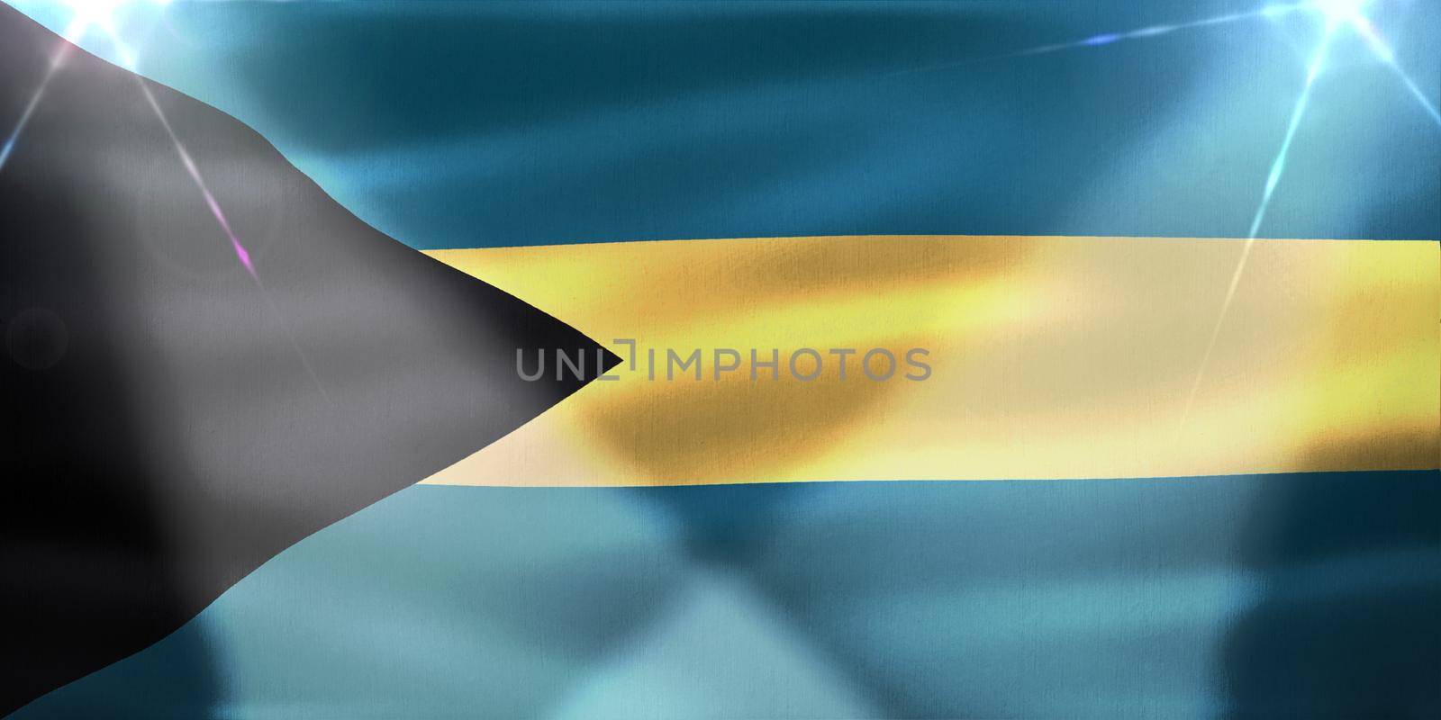 Bahamas flag - realistic waving fabric flag by MP_foto71