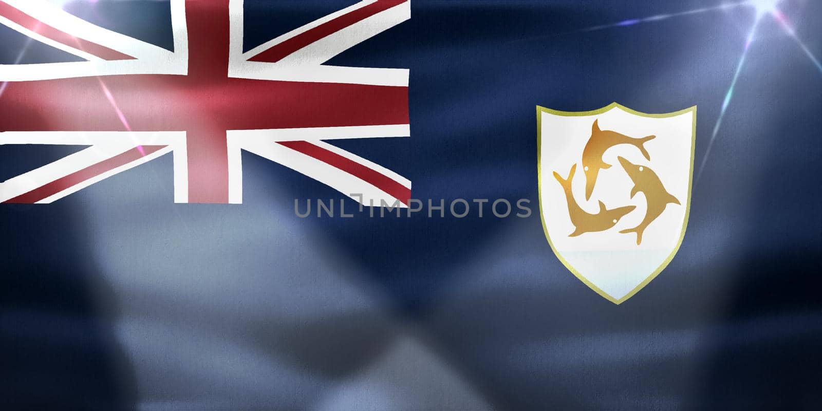 Anguilla flag - realistic waving fabric flag by MP_foto71