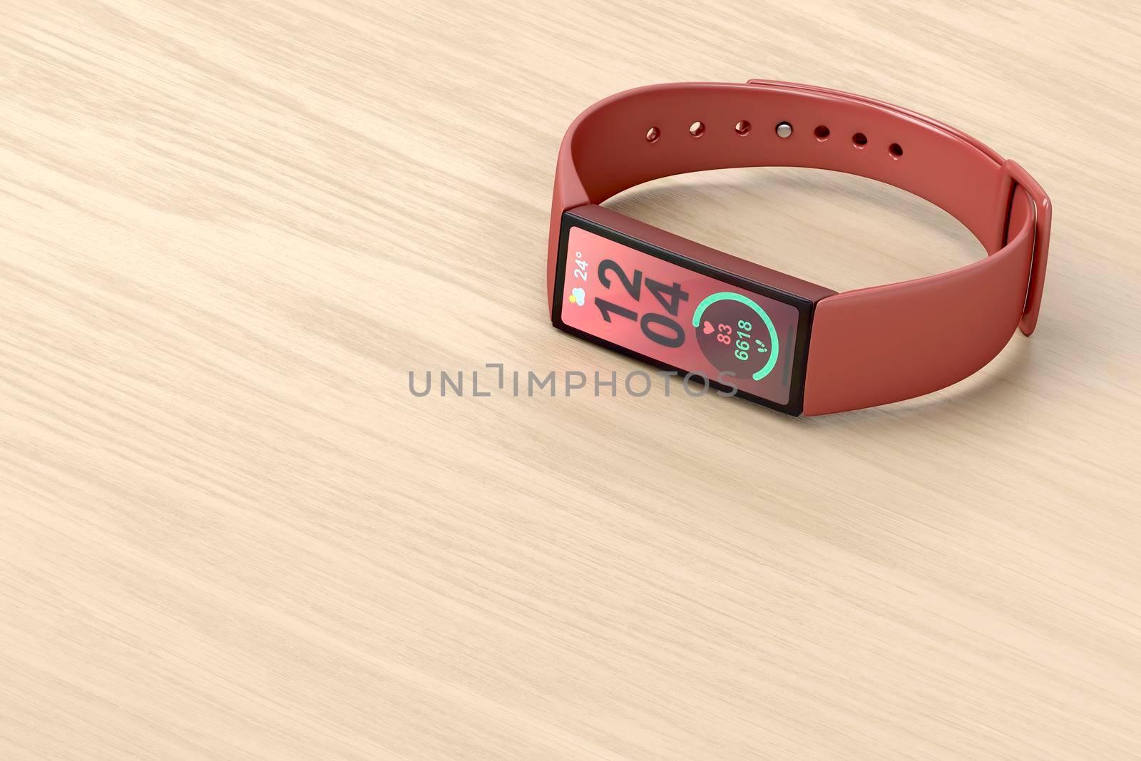 Smartwatch on wooden table by magraphics