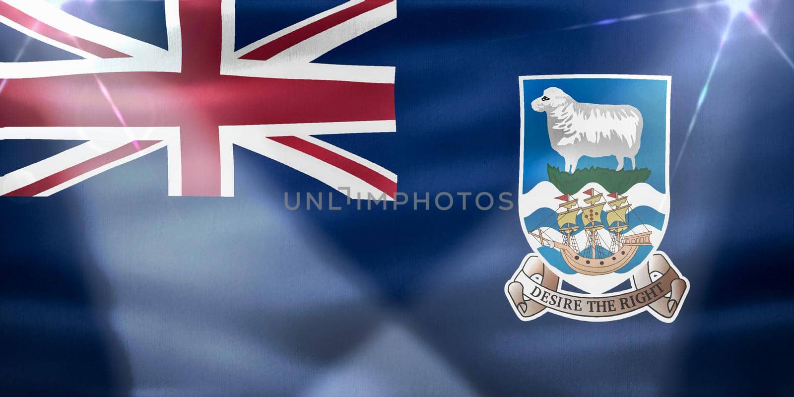 Falkland Islands flag - realistic waving fabric flag by MP_foto71