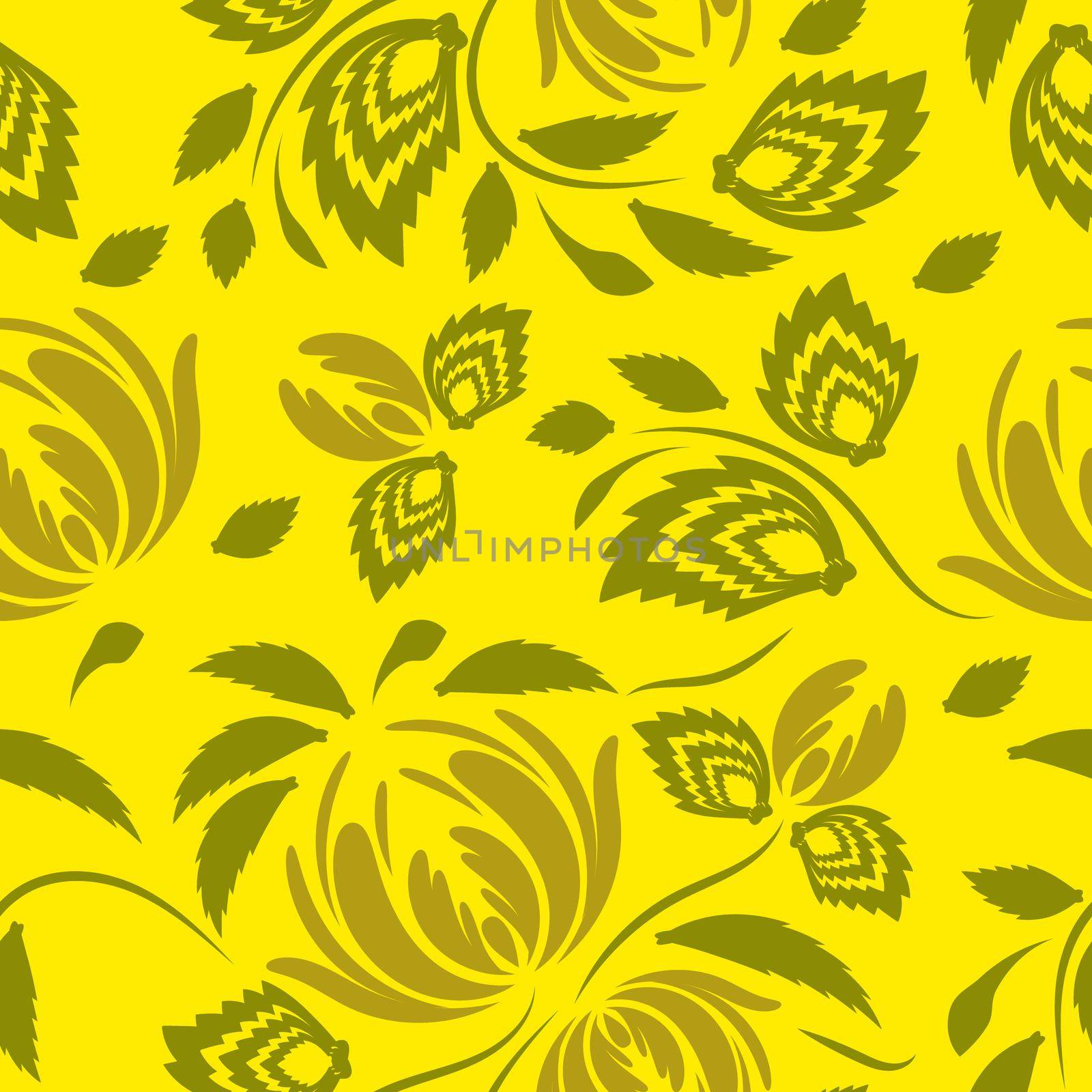 Folk flowers pattern Floral surface design Seamless pattern by eskimos