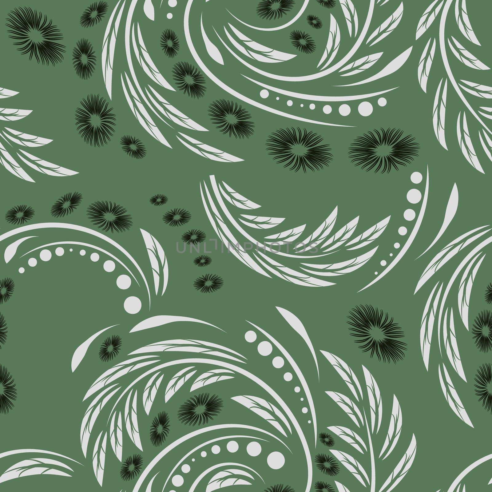 Folk flowers pattern Floral surface design Seamless pattern by eskimos