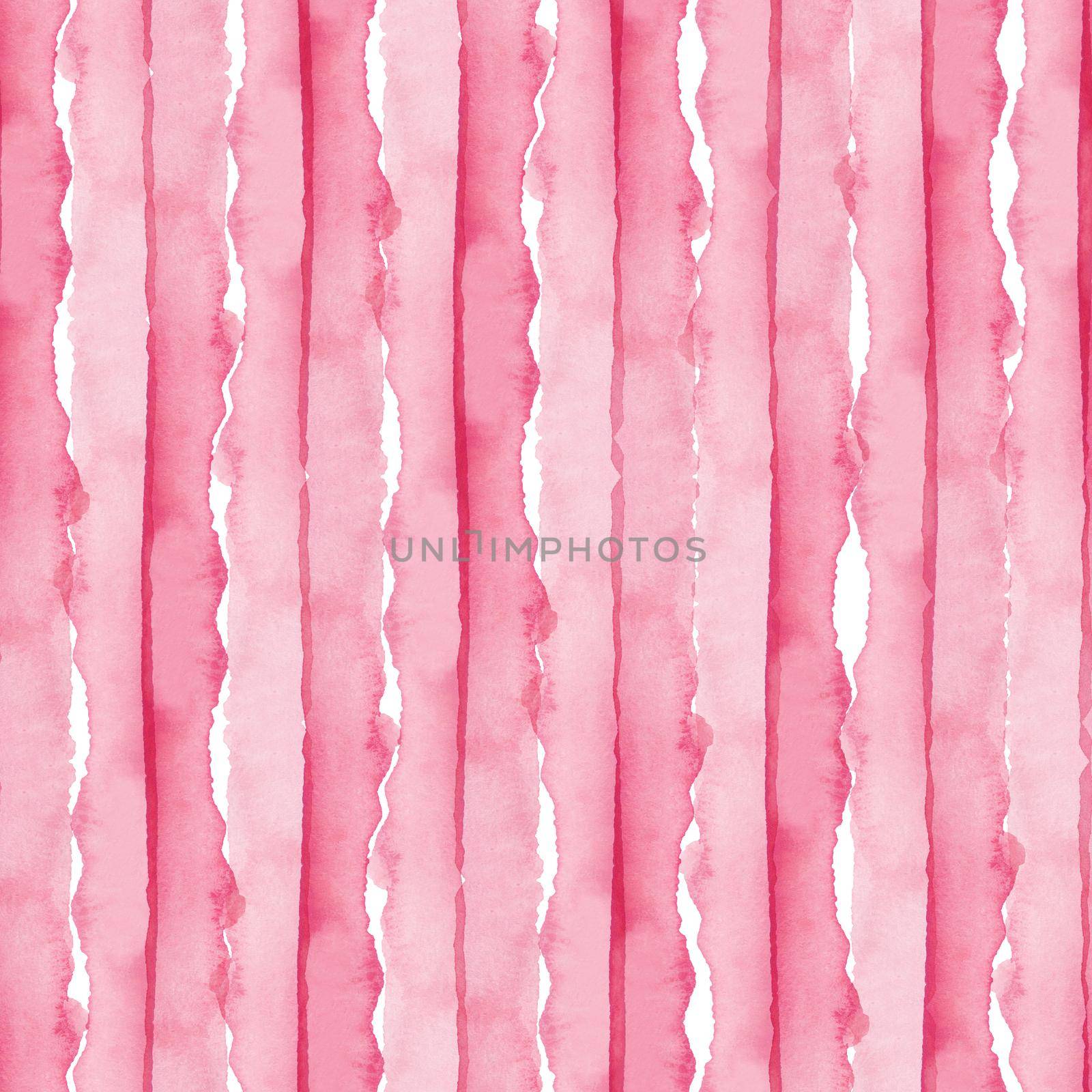 Abstract Pink Stripes Watercolor Background. Seamless Pattern for Fabric Textile and Paper. Simple Hand Painted Stripe by DesignAB