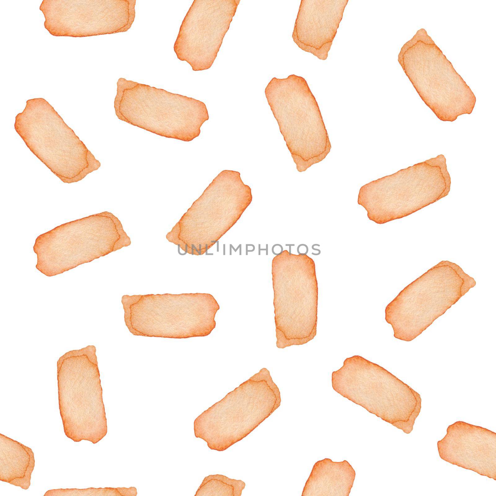 Hand Painted Brush Stroke Seamless Watercolor Pattern. Abstract watercolour shapes in Orange Color. Artistic Design for Fabric and Background.