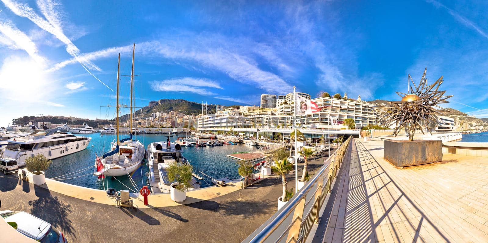 Yacht Club de Monaco harbor panoramic view.  by xbrchx