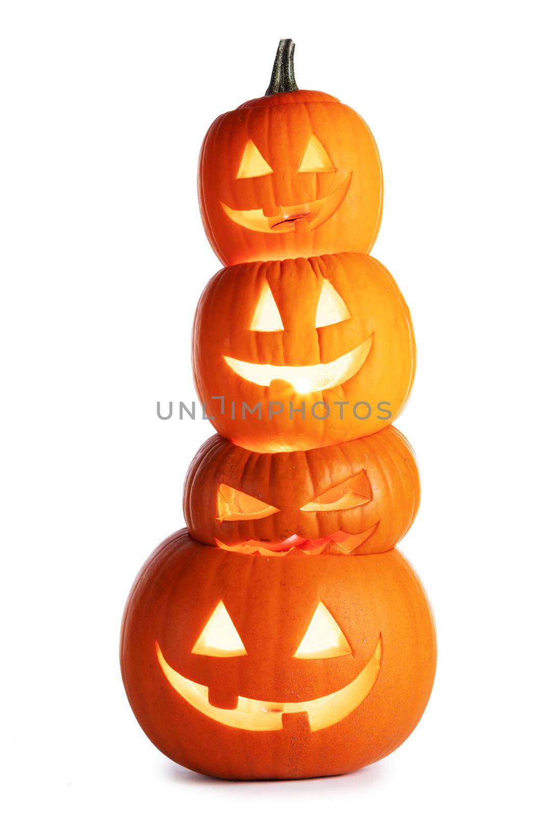 Stack of glowing Halloween Pumpkins by Yellowj