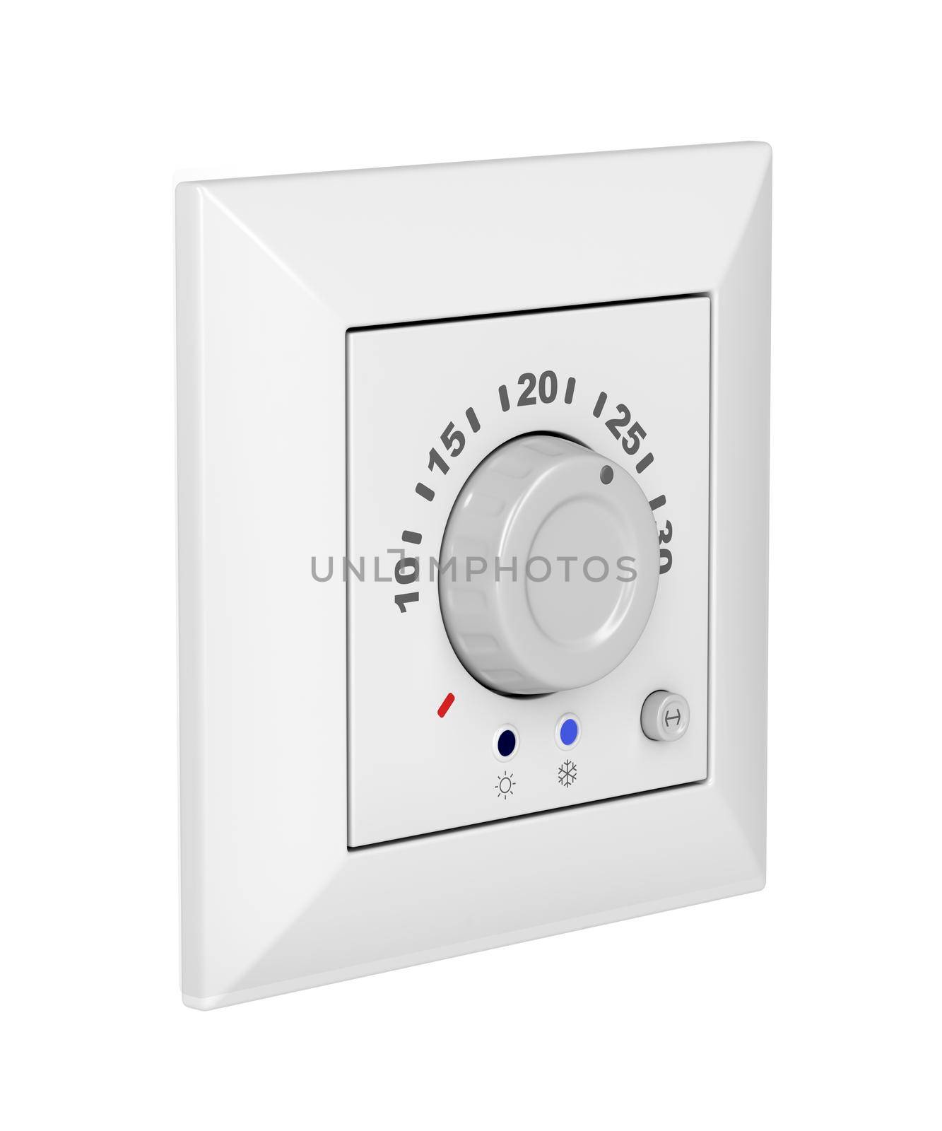 Analog thermostat isolated on white background