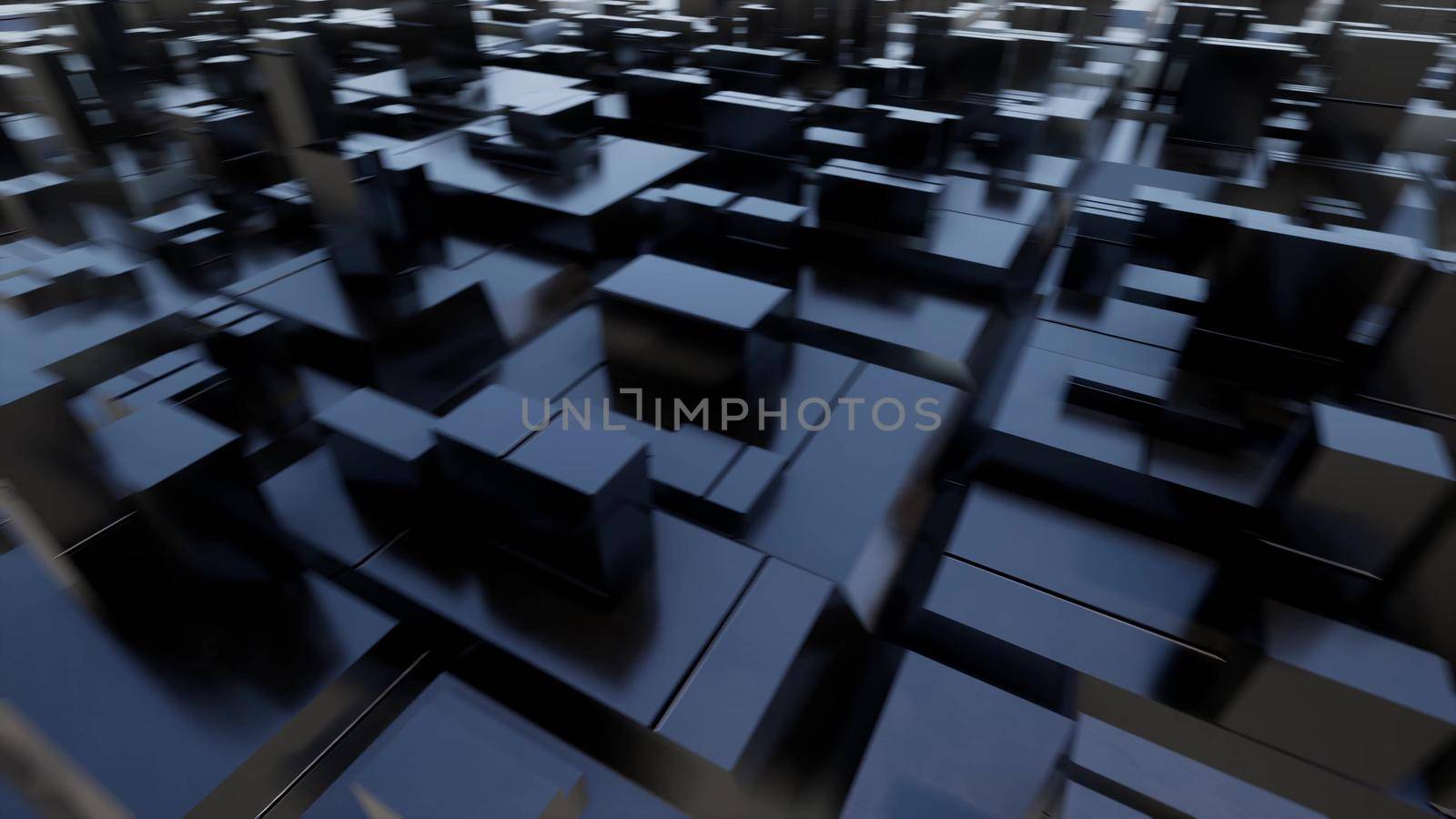 Black iron metal boxes industrial concept 3d style 3d render