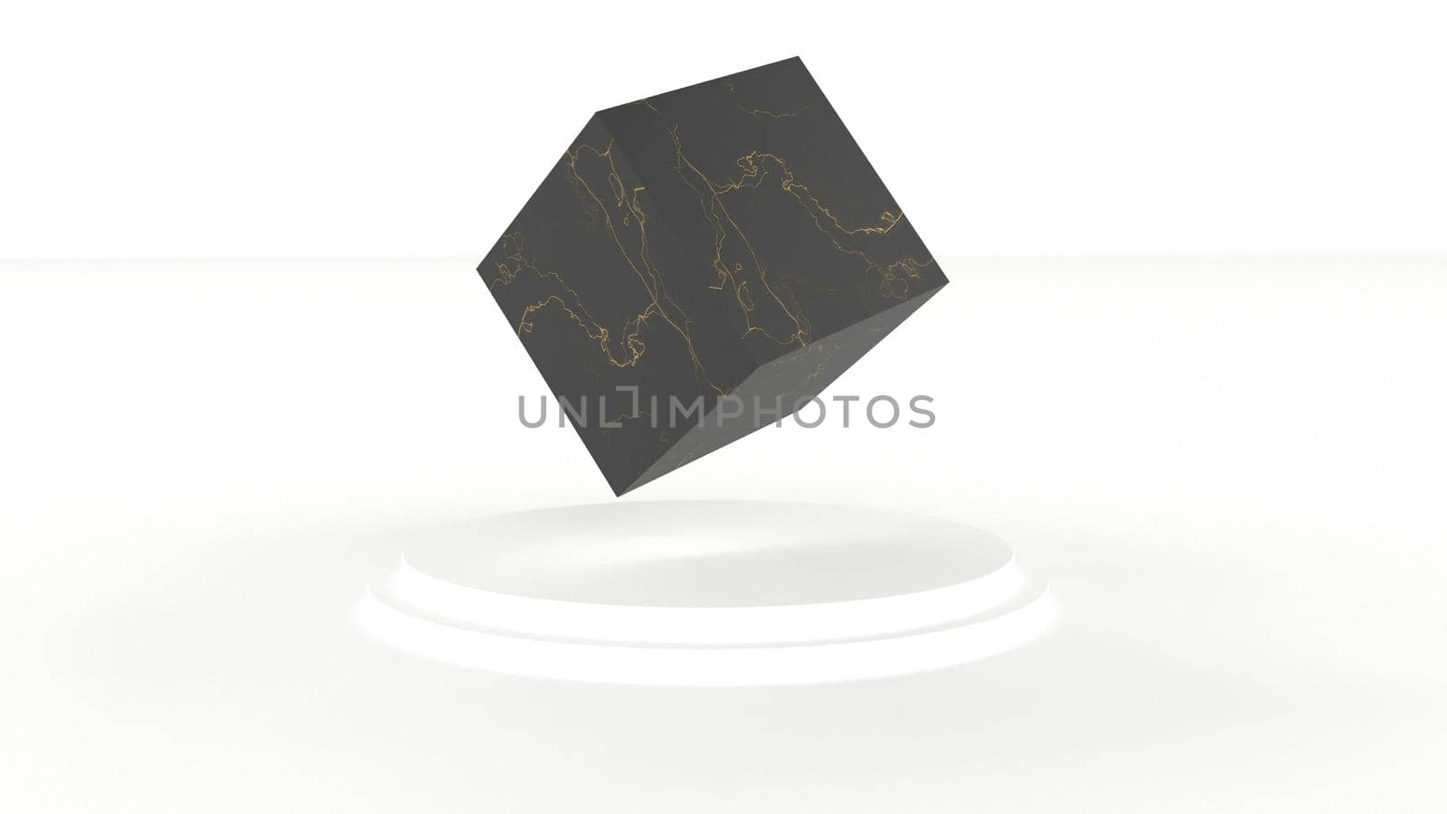 Trendy white pedestal mockup black box rotate minimalism 3d style 3d render