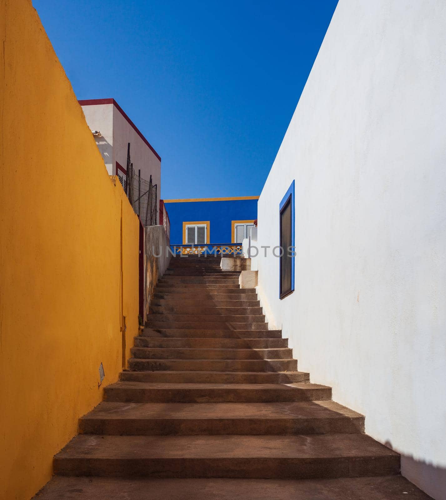 View of staircase in the typical street of Linosa by bepsimage