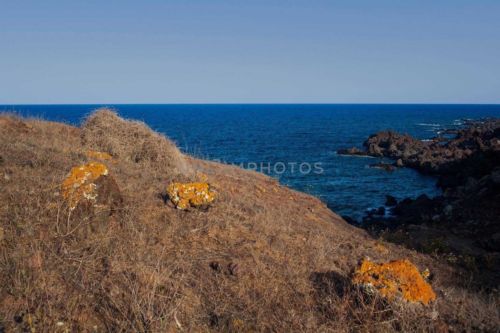 View of the Linosa sea, Sicily. Italy