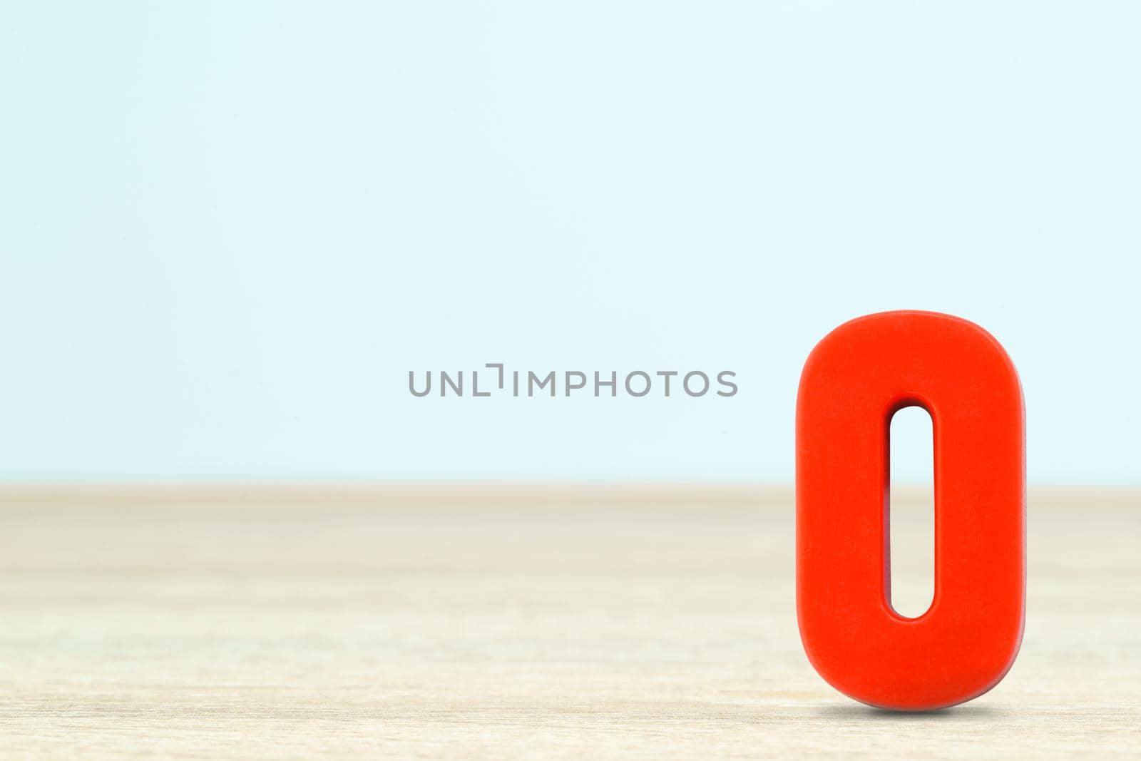 Shot of a number zero made of red plastic  by stoonn