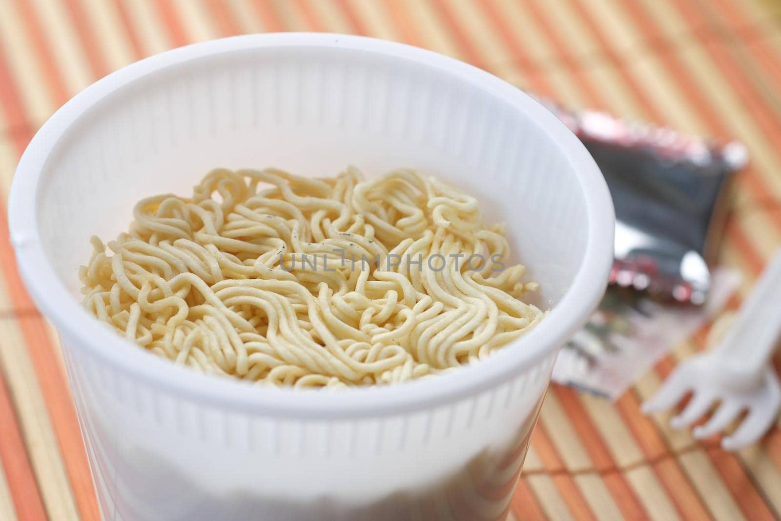 cooking noodles instant top view