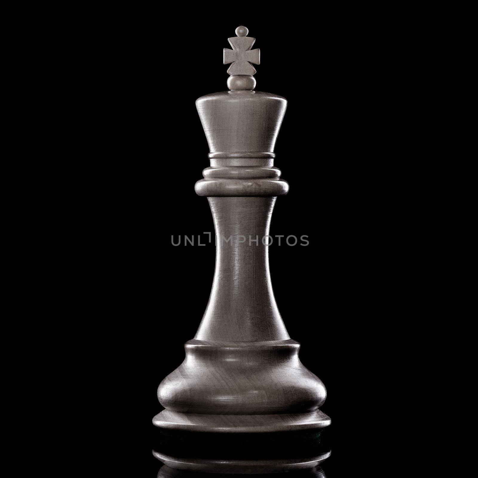 Black and White King of chess setup on dark background. Leader and teamwork concept for success. Chess concept save the King and save the strategy. by kerdkanno