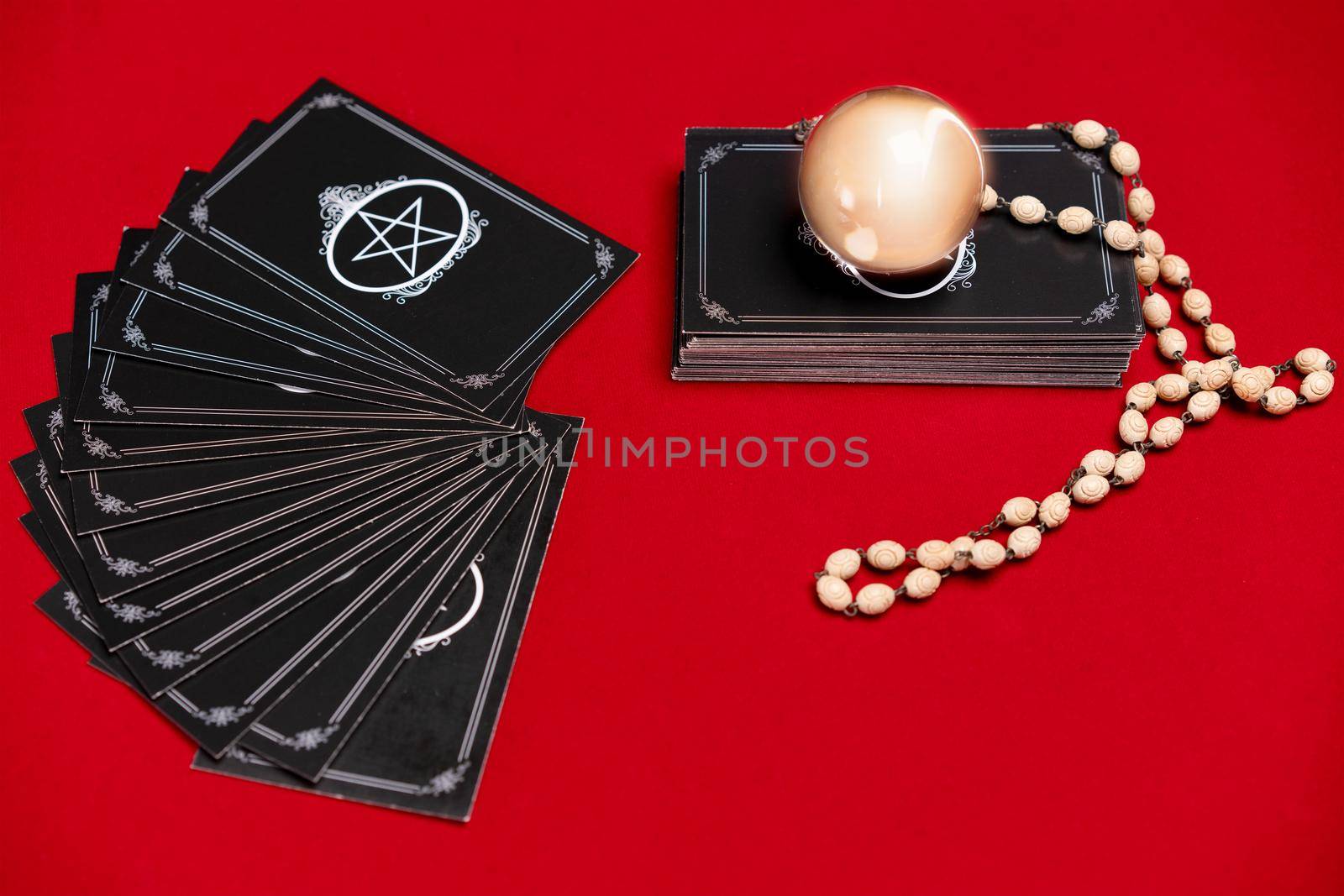 Tarot fortune card occult Tarot on table