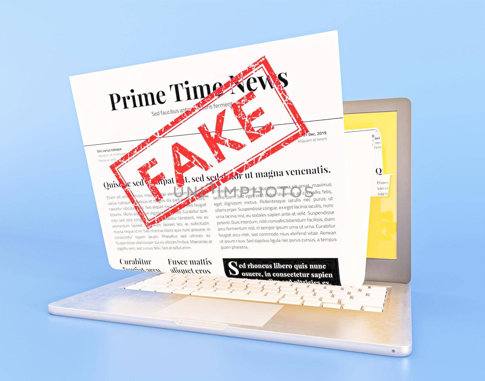 laptop with fake news webpage. High quality beautiful photo concept by Zahard