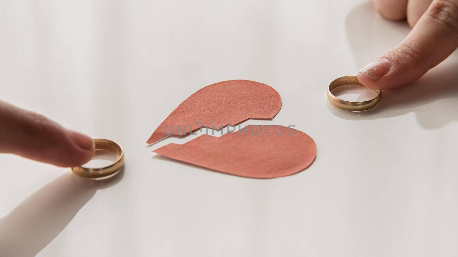 high angle hands touching wedding rings. Resolution and high quality beautiful photo