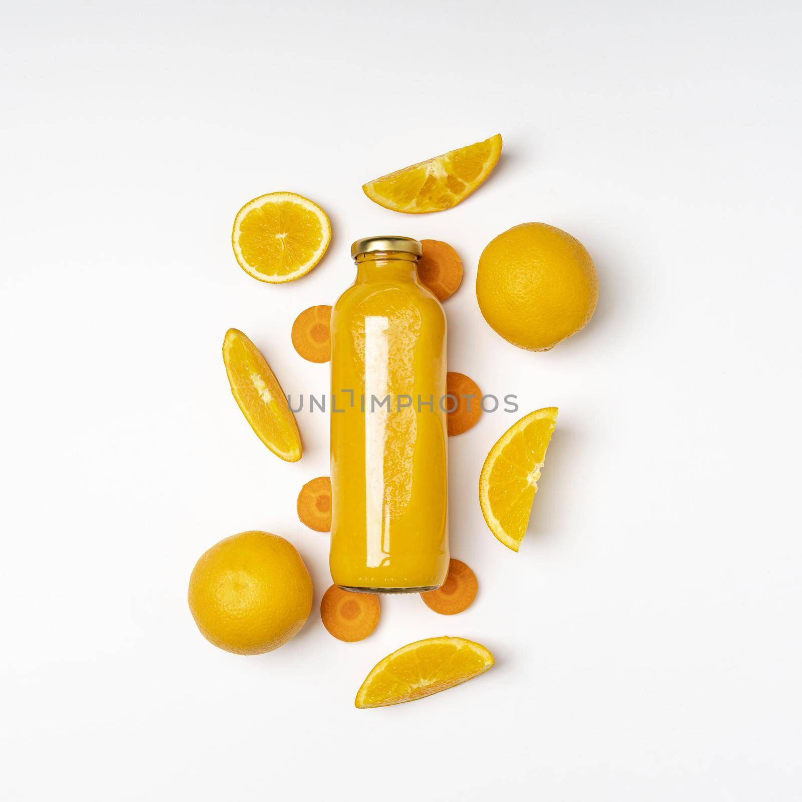 top view orange juice bottle2. High quality beautiful photo concept by Zahard