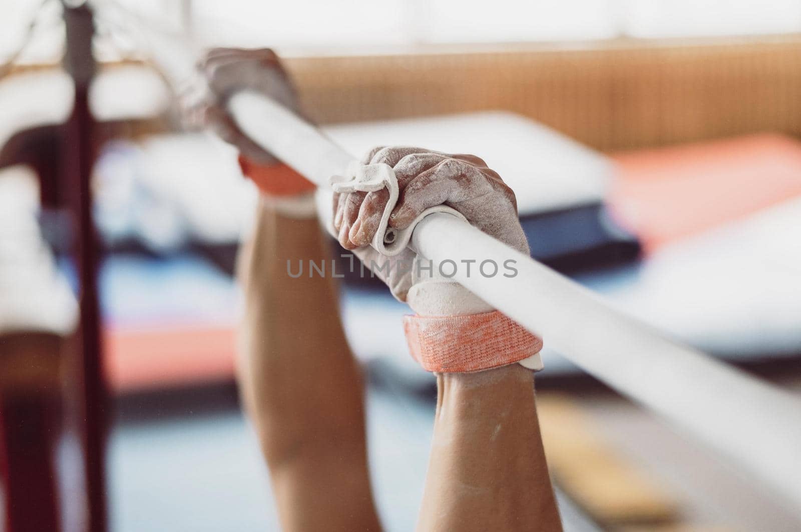 man training with parallel bars. Resolution and high quality beautiful photo