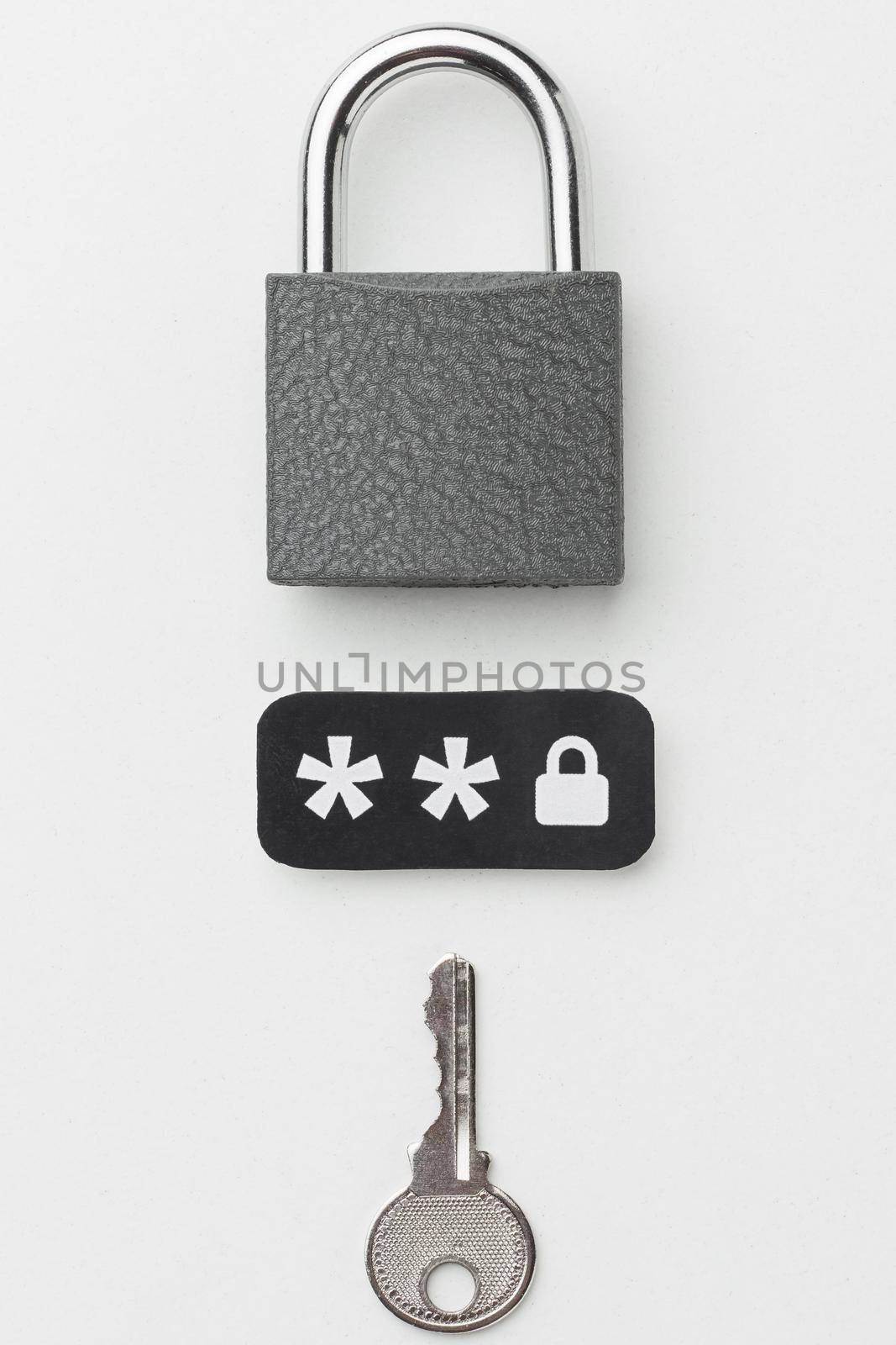 top view lock with key password. High quality beautiful photo concept by Zahard