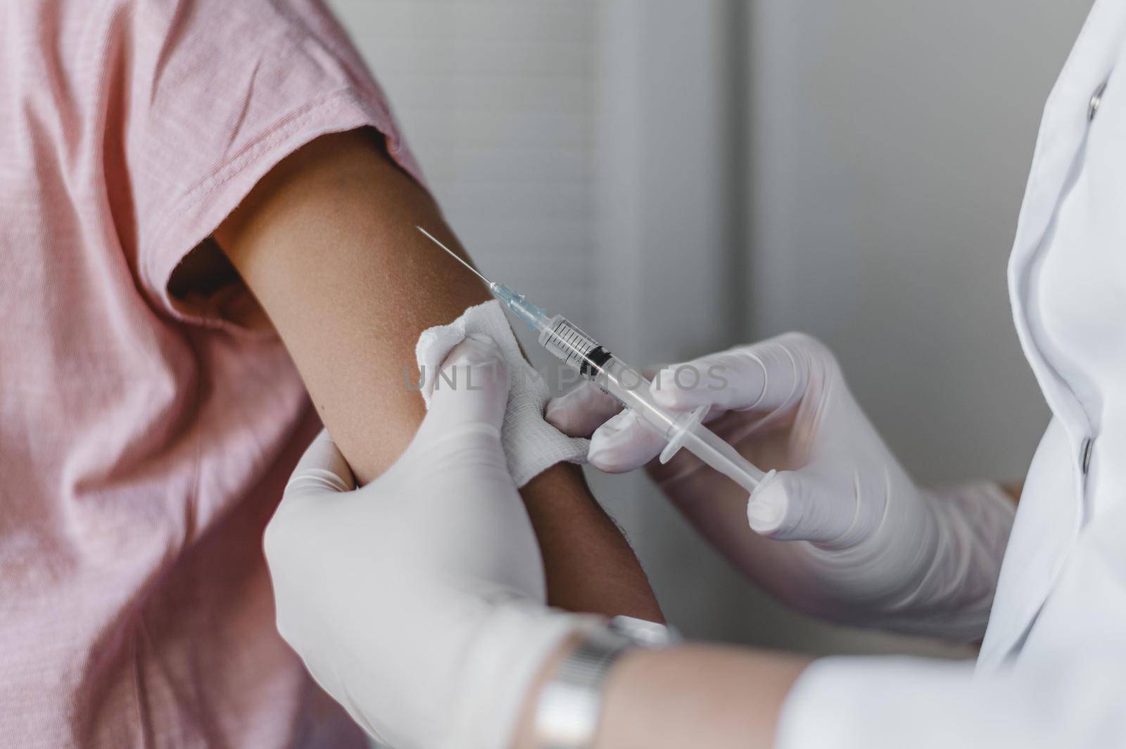 doctor administering vaccine child. High quality beautiful photo concept by Zahard