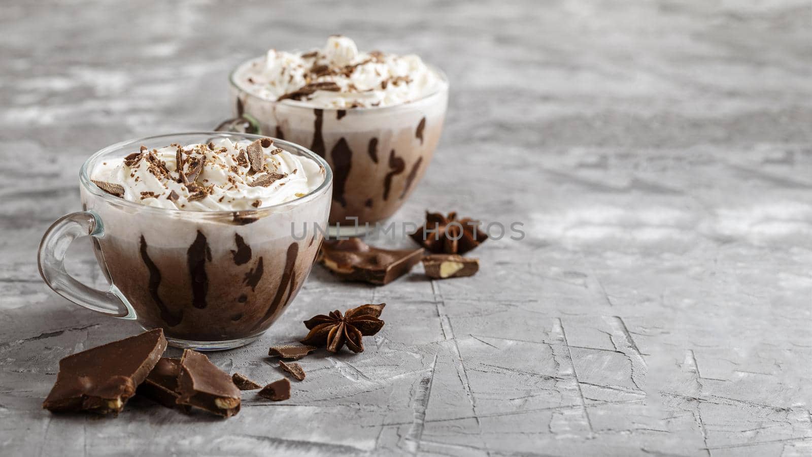 delicious hot chocolate concept with copy space. High quality beautiful photo concept by Zahard