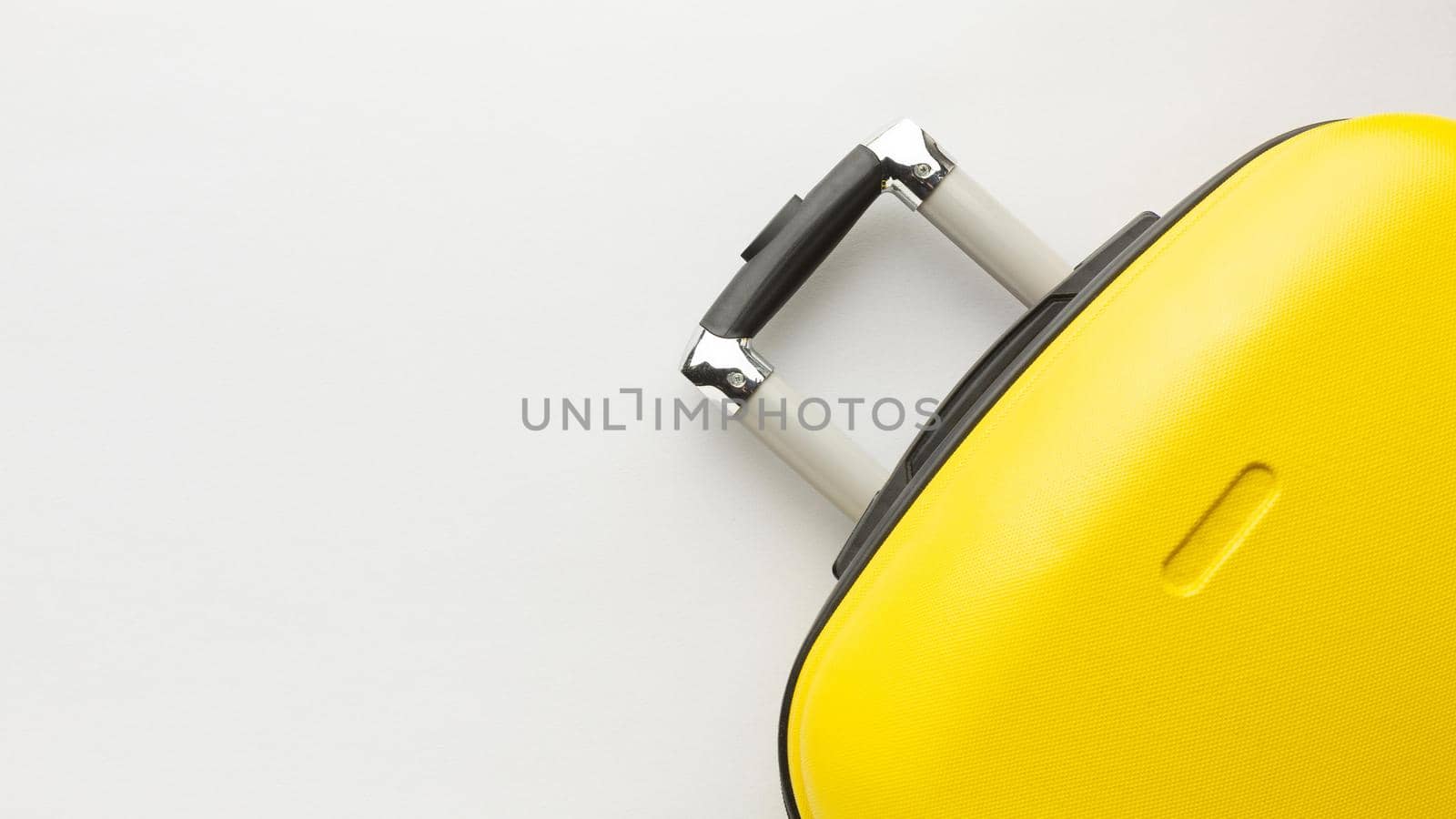 top view yellow luggage with copy space. High quality beautiful photo concept by Zahard