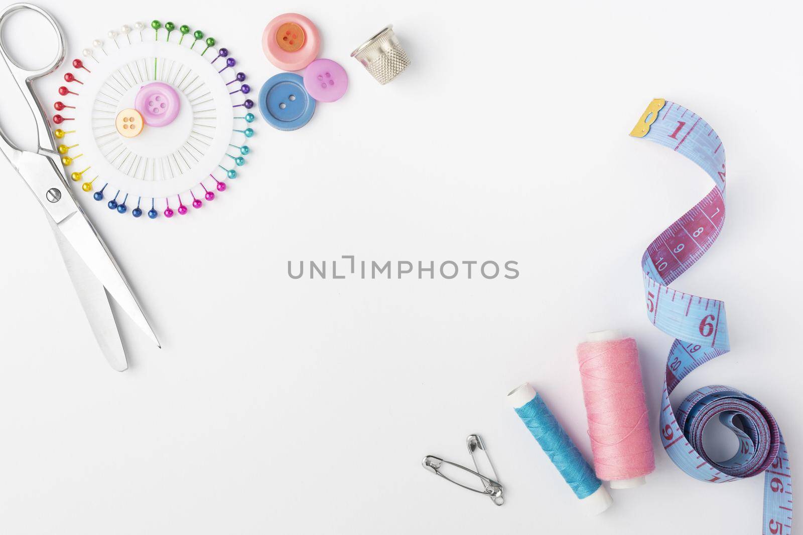 top view sewing accesories with copy space2. High quality beautiful photo concept by Zahard